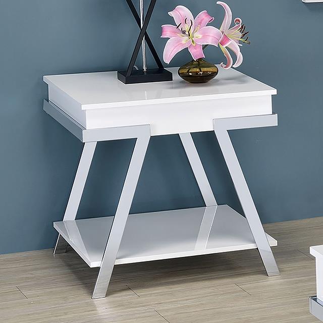  Furniture of America Titus CM4193WH-E End Table IMAGE 1