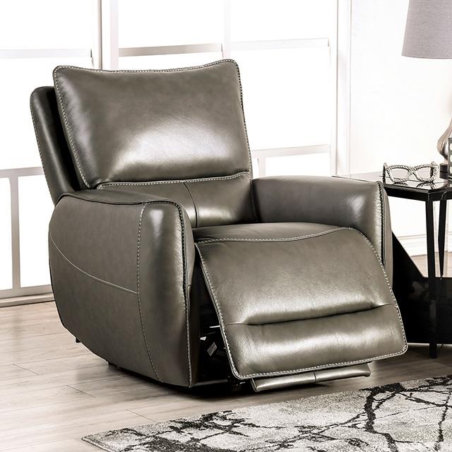  Furniture of America Phineas CM9921GY-CH-PM Power Recliner IMAGE 1