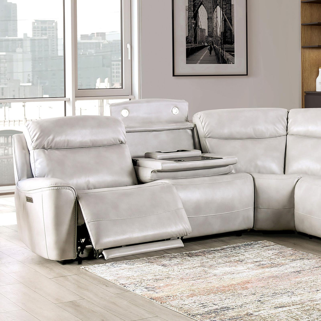  Furniture of America Edmondus CM9923FG-SECT-PM Power Sectional IMAGE 1