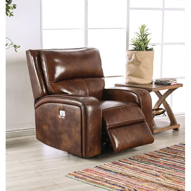  Furniture of America Soterios CM9924MB-CH-PM Power Recliner IMAGE 1