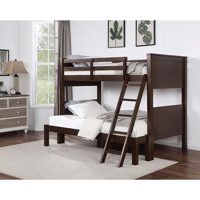  Furniture of America Stamos CM-BK658WN-TF Twin/Full Bunk Bed IMAGE 2