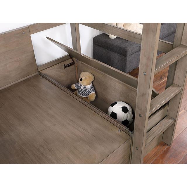  Furniture of America Callistus CM-BK828GY Twin/Workstation Loft Bed IMAGE 3