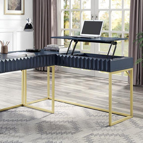  Furniture of America Freiburg CM-DK406BL-PK Corner Desk IMAGE 1