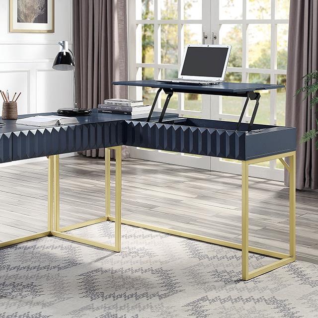 Furniture of America Freiburg CM-DK406BL-PK Corner Desk IMAGE 1