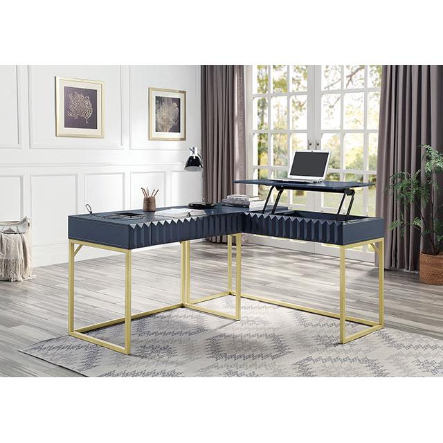  Furniture of America Freiburg CM-DK406BL-PK Corner Desk IMAGE 2