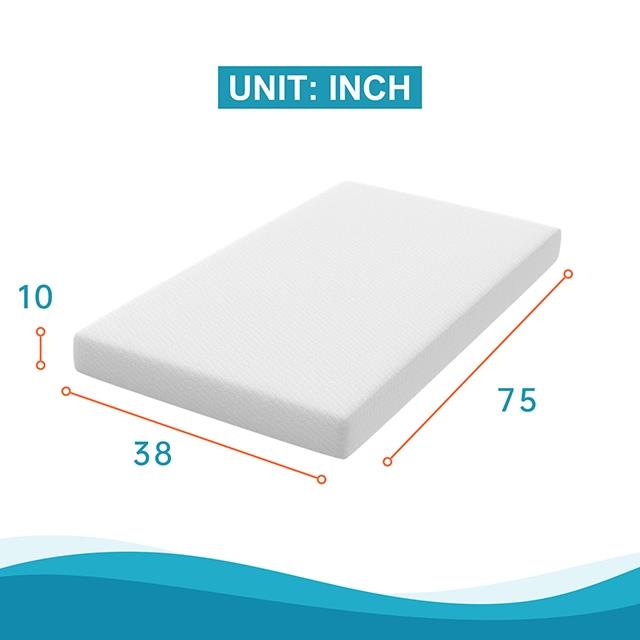  Furniture of America Forsythia DM530-T 10" Twin Memory Foam Mattress IMAGE 3
