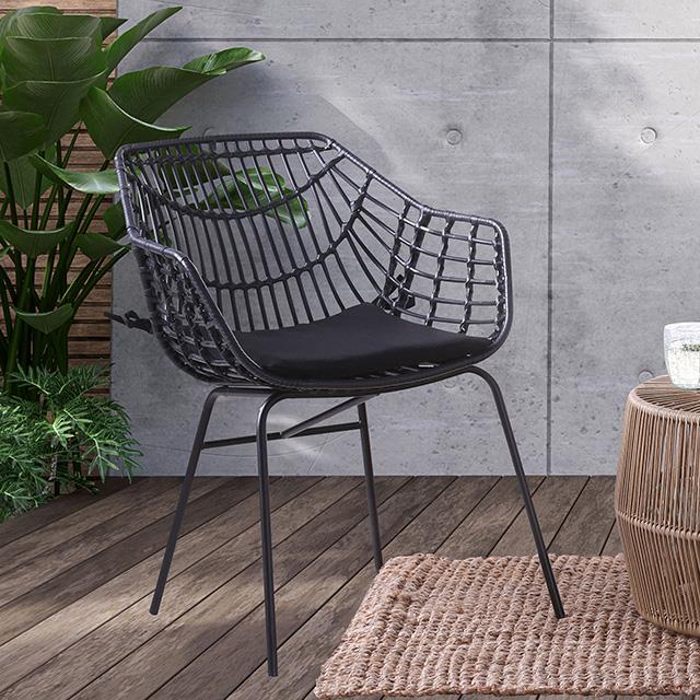  Furniture of America Livana FM80002BB-CH-2PK Outdoor Chair IMAGE 1