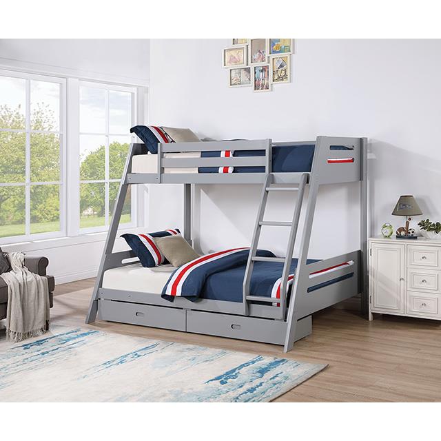  Furniture of America Emilee FM-BK003GY Twin/Full Bunk Bed IMAGE 5