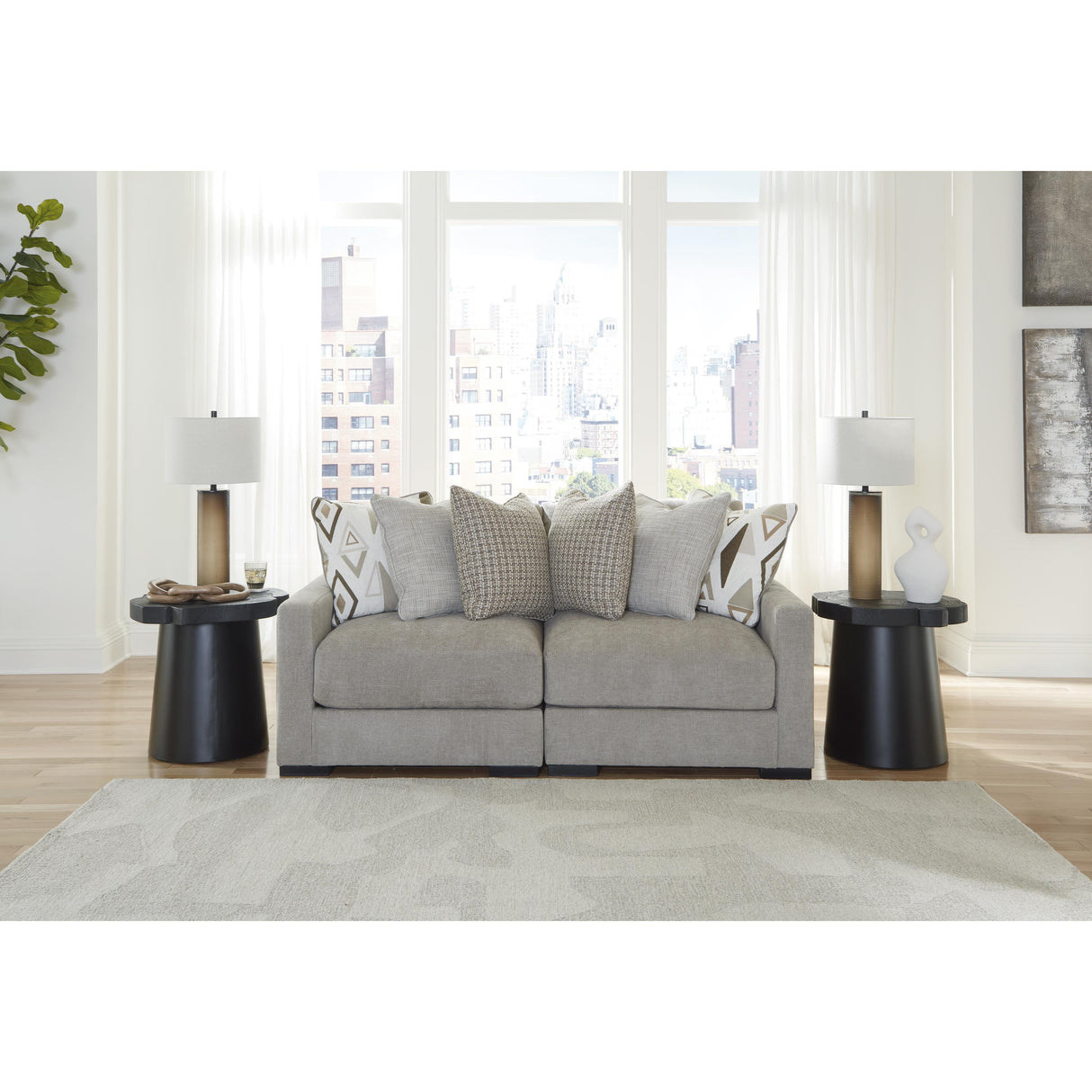  Benchcraft Aslan Court 20305S1 2 pc Loveseat Sectional IMAGE 2