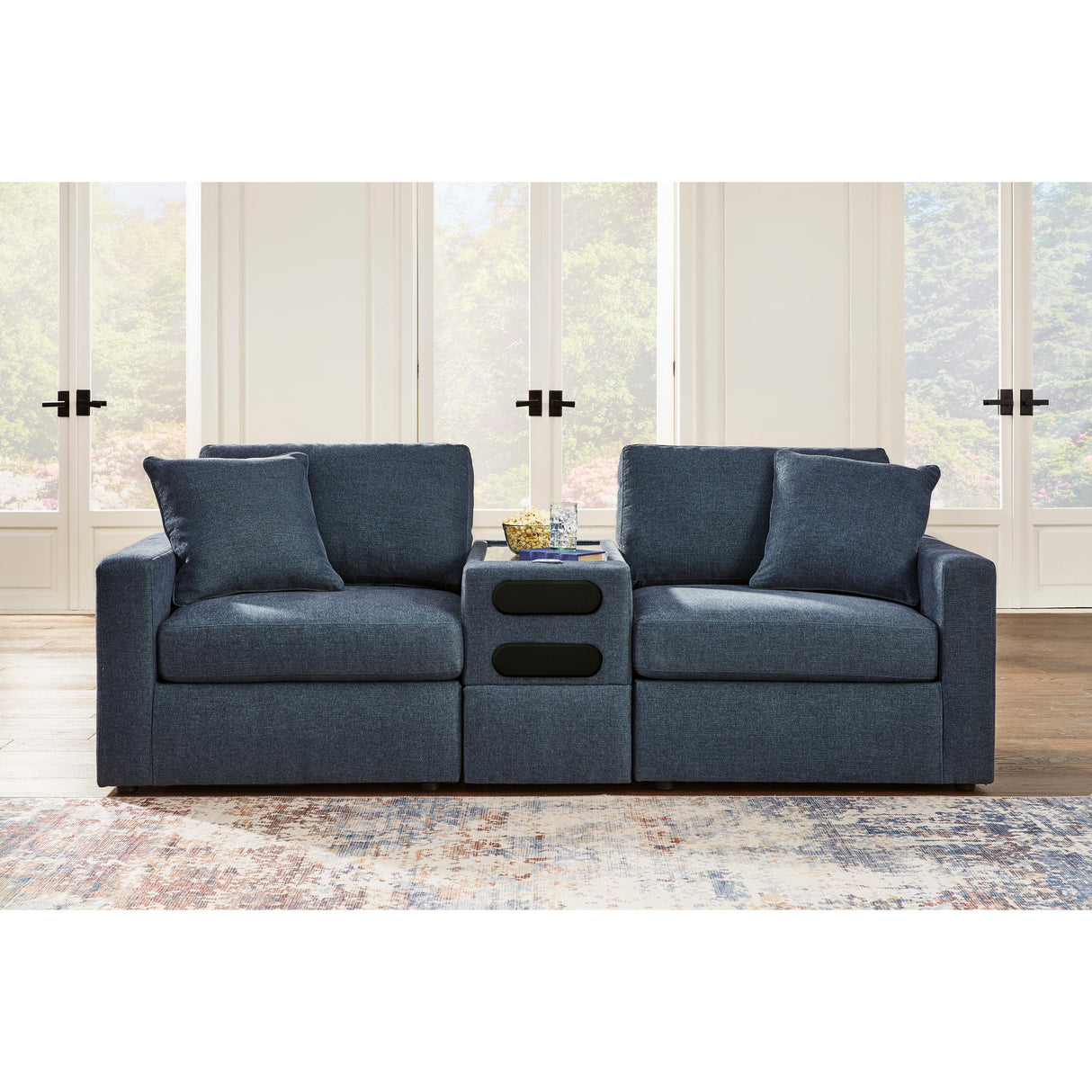 Signature Design by Ashley Modmax 92121S13 3 pc Sectional Loveseat with Audio System IMAGE 2