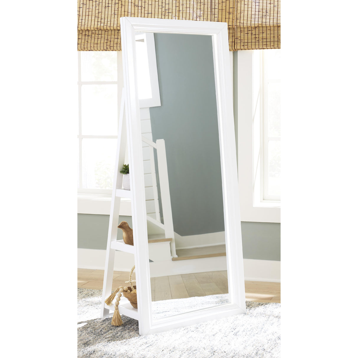  Signature Design by Ashley Evesen A8010383 Floor Standing Mirror with Storage IMAGE 5