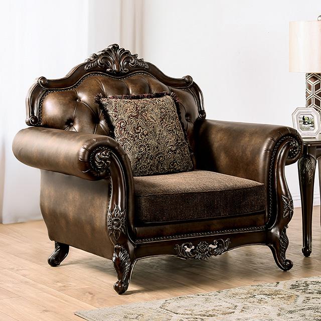  Furniture of America Ensenada FM65003BR-CH Loveseat IMAGE 1