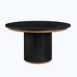  Steve Silver Furniture Magnolia MM520KTTTB 52in Round Table Black w Gold IMAGE 1