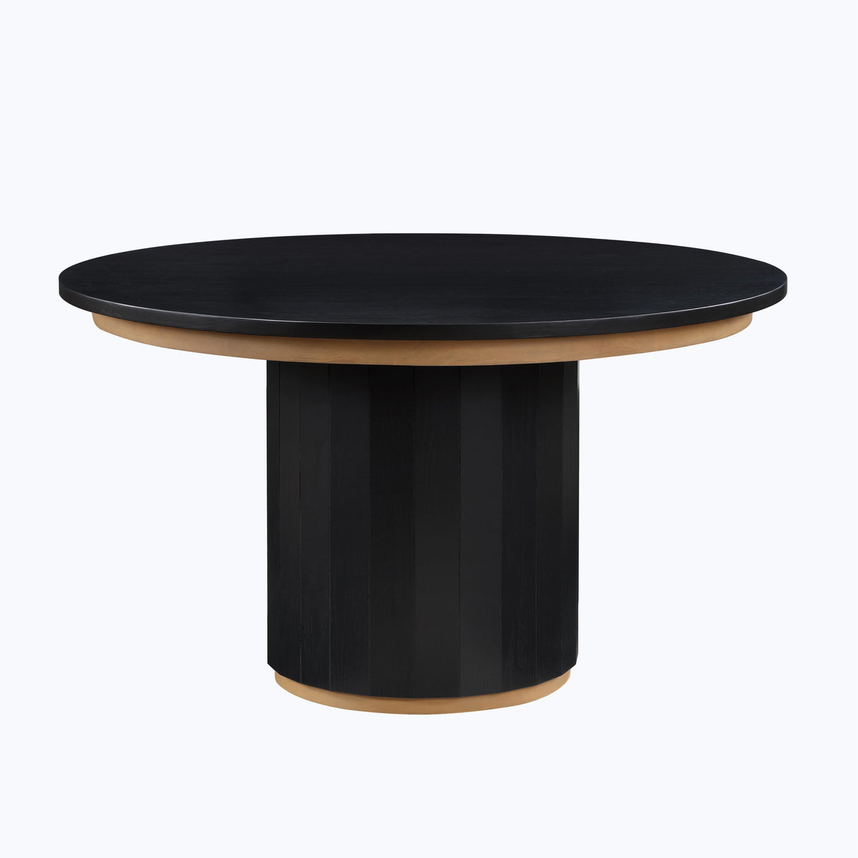  Steve Silver Furniture Magnolia MM520KTTTB 52in Round Table Black w Gold IMAGE 1