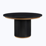  Steve Silver Furniture Magnolia MM520KTTTB 52in Round Table Black w Gold IMAGE 1