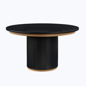  Steve Silver Furniture Magnolia MM520KTTTB 52in Round Table Black w Gold IMAGE 1