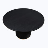  Steve Silver Furniture Magnolia MM520KTTTB 52in Round Table Black w Gold IMAGE 2