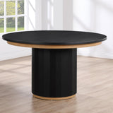 Steve Silver Furniture Magnolia MM520KTTTB 52in Round Table Black w Gold IMAGE 3