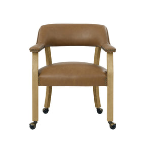  Steve Silver Furniture Rylie RL500ACN Dining Camel PU Arm Chair w/Caster IMAGE 1