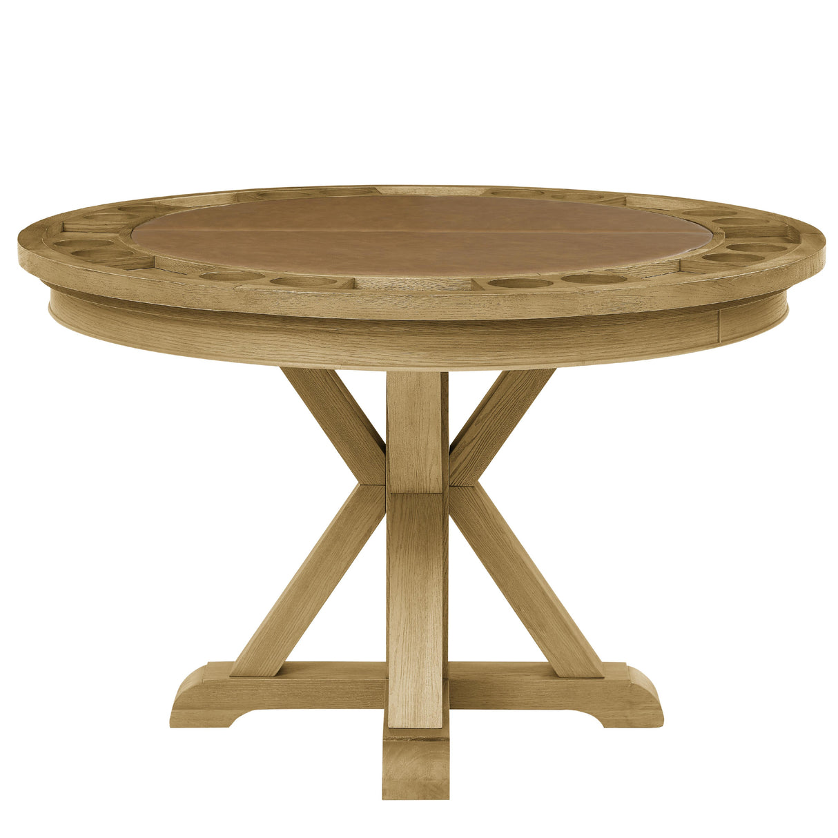  Steve Silver Furniture Rylie RL500-DB-TT-GT Dining Table with Game Top Natural IMAGE 1