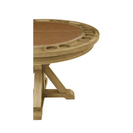  Steve Silver Furniture Rylie RL500-DB-TT-GT Dining Table with Game Top Natural IMAGE 2