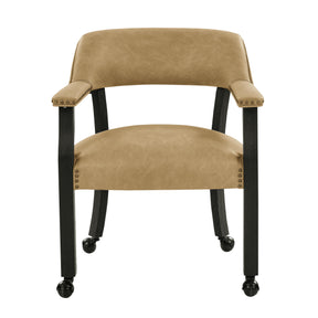  Steve Silver Furniture Rylie RL500KACT Dining Sand PU Arm Chair w/Caster IMAGE 1