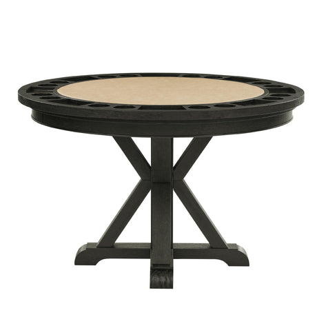  Steve Silver Furniture Rylie RL500K-DB-TT-GT Dining Table with Game Top, Black IMAGE 1