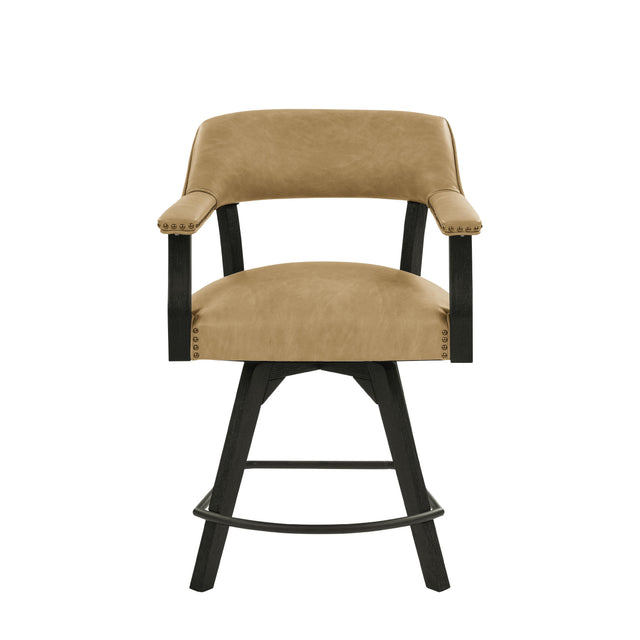  Steve Silver Furniture Rylie RL600KACCT Swivel Counter Sand PU Arm Chair IMAGE 1