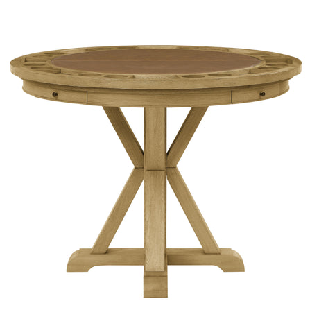  Steve Silver Furniture Rylie RL600-PB-TT-GT Counter Table w Game Top Natural IMAGE 1