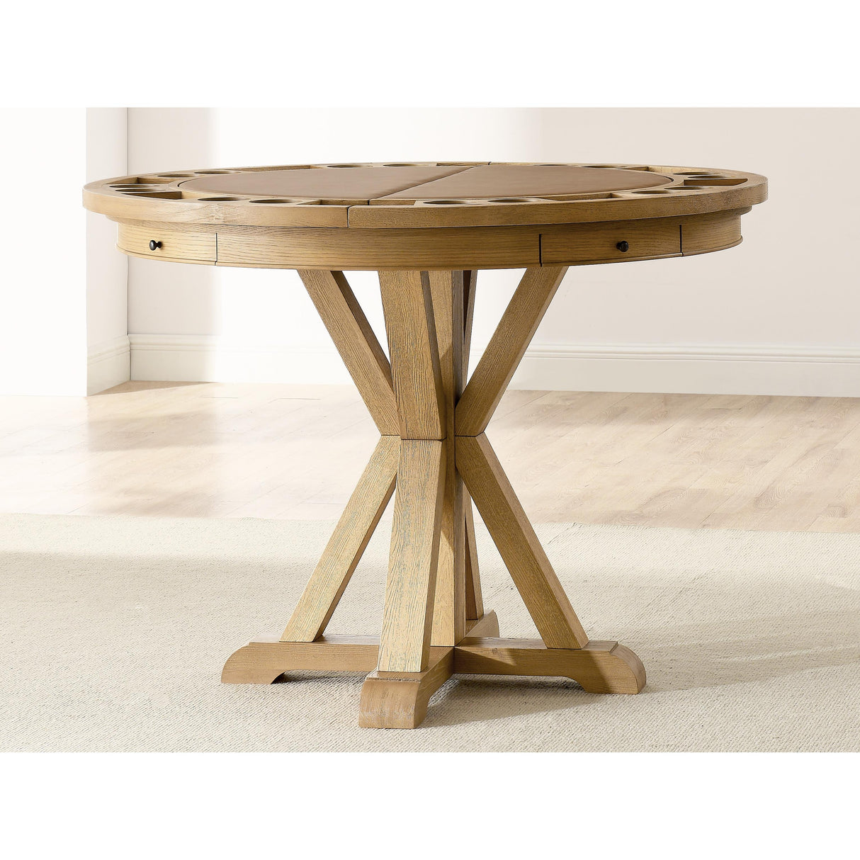  Steve Silver Furniture Rylie RL600-PB-TT-GT Counter Table w Game Top Natural IMAGE 3