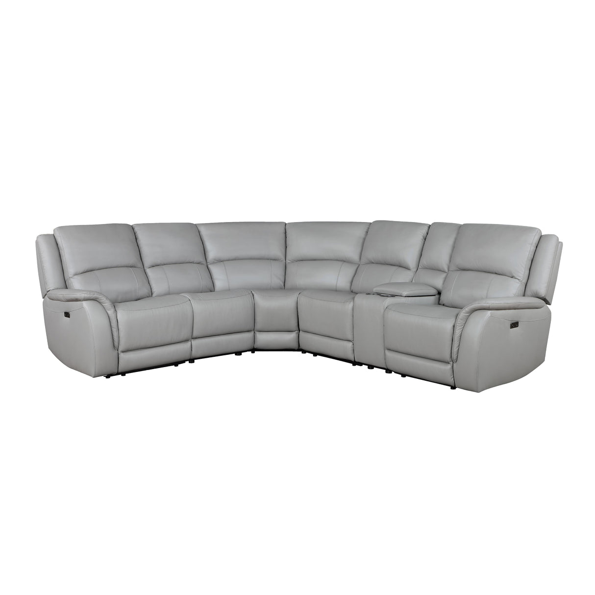  Steve Silver Furniture Alexandria ALX70629 Leather 5 pc Power Sec, Stone IMAGE 1