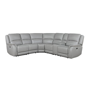  Steve Silver Furniture Alexandria ALX70629 Leather 5 pc Power Sec, Stone IMAGE 1