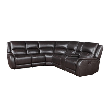  Steve Silver Furniture Alexandria ALX70629G Leather 6 pc Power Sectional IMAGE 1