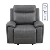  Steve Silver Furniture Gaston GAS800GC Manual Chair Grey w/ Glider IMAGE 1