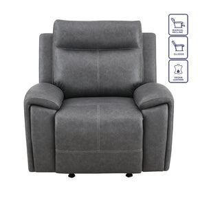  Steve Silver Furniture Gaston GAS800GC Manual Chair Grey w/ Glider IMAGE 1
