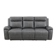  Steve Silver Furniture Gaston GAS800GS Manual Sofa Grey w/ Drop Down IMAGE 1
