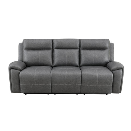  Steve Silver Furniture Gaston GAS800GS Manual Sofa Grey w/ Drop Down IMAGE 1