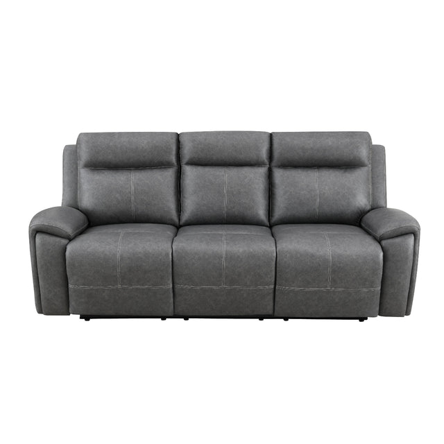  Steve Silver Furniture Gaston GAS800GS Manual Sofa Grey w/ Drop Down IMAGE 1