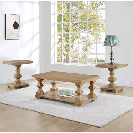  Steve Silver Furniture Dory DY200T-2E-3PC 3-Piece Table Set, Sand IMAGE 2