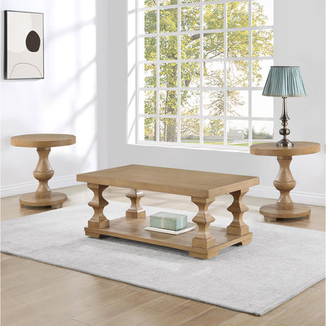  Steve Silver Furniture Dory DY200T-2ER-3PC 3-Piece Round End Table Set, Sand IMAGE 3