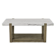  Steve Silver Furniture Perth ER100C White Marble Top Cocktail Table IMAGE 1