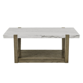  Steve Silver Furniture Perth ER100C White Marble Top Cocktail Table IMAGE 1