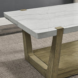  Steve Silver Furniture Perth ER100C White Marble Top Cocktail Table IMAGE 2