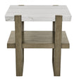  Steve Silver Furniture Perth ER100E White Marble Top Square End Table IMAGE 1