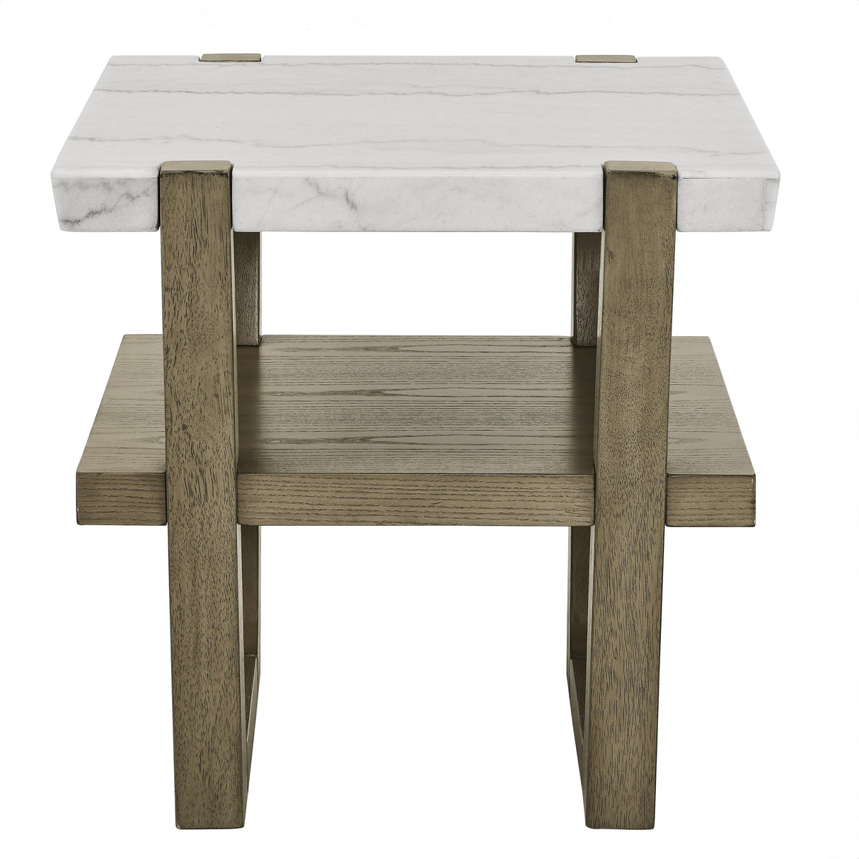  Steve Silver Furniture Perth ER100E White Marble Top Square End Table IMAGE 1