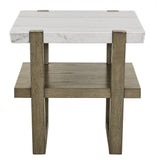  Steve Silver Furniture Perth ER100E White Marble Top Square End Table IMAGE 1