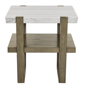  Steve Silver Furniture Perth ER100E White Marble Top Square End Table IMAGE 1