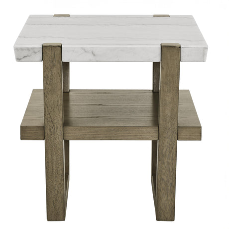  Steve Silver Furniture Perth ER100E White Marble Top Square End Table IMAGE 1