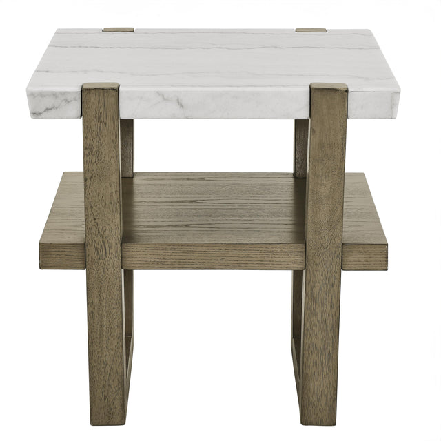  Steve Silver Furniture Perth ER100E White Marble Top Square End Table IMAGE 1