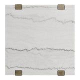  Steve Silver Furniture Perth ER100E White Marble Top Square End Table IMAGE 2